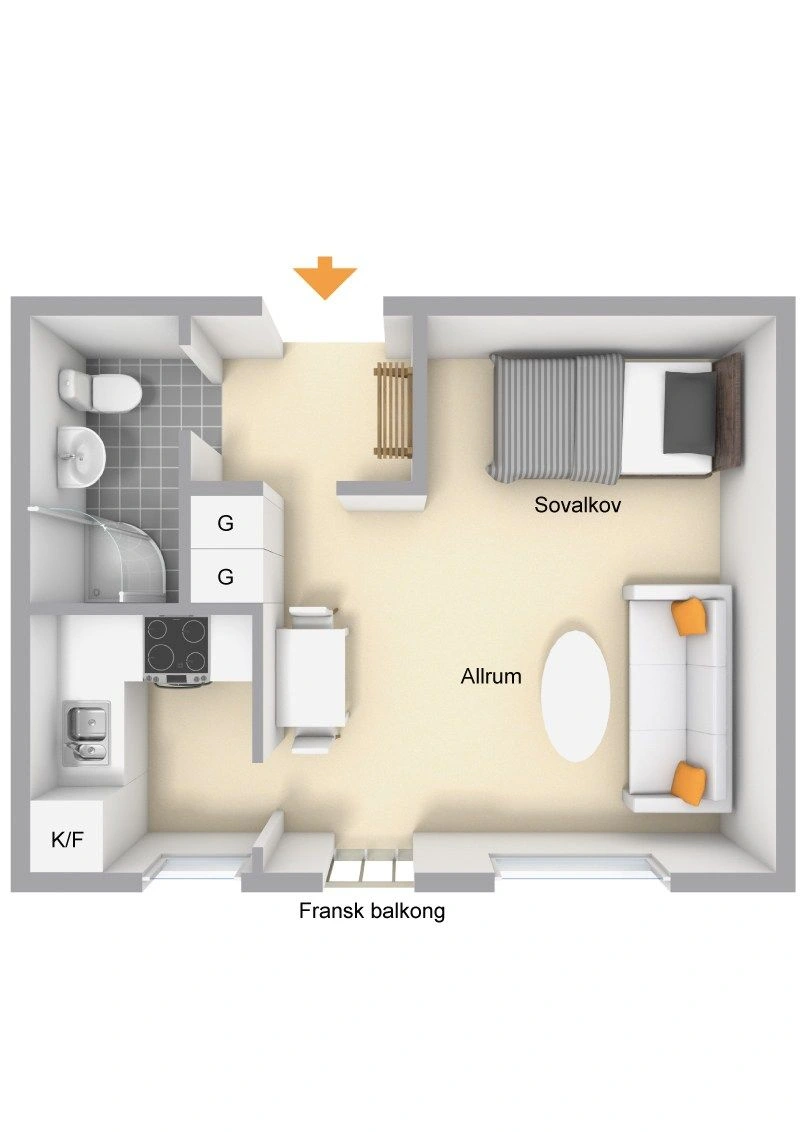 studio de 20 m²
