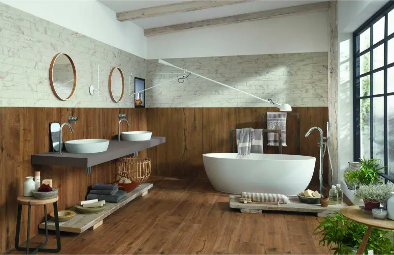 carrelage effet bois salle de bain