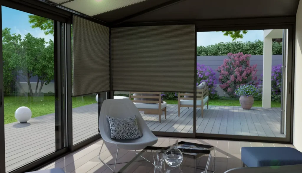 store sur baie vitrée