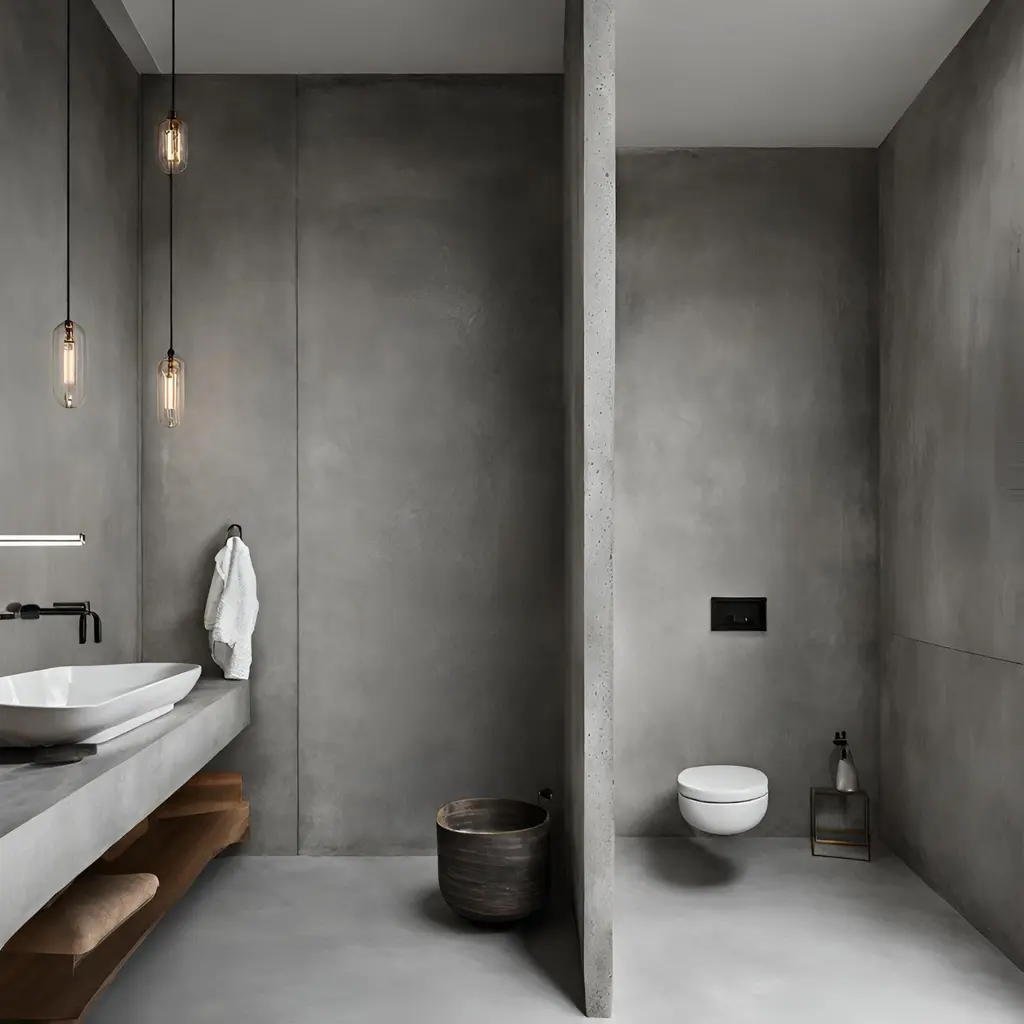 Béton Ciré dans une Salle de Bain