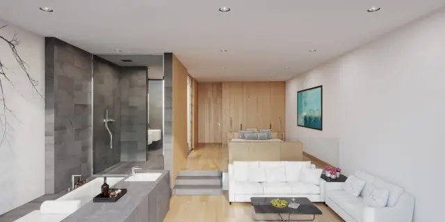 salle de bain ouverte chambre