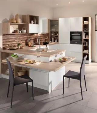 cuisine avec ilot central table