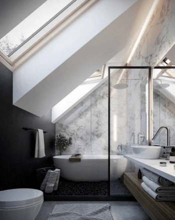 douche sous pente