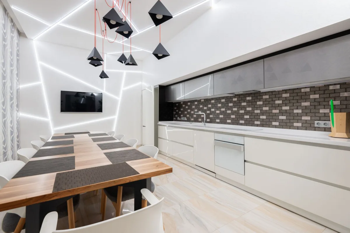 plan de travail cuisine carrelage blanc moderne