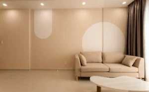 Salon gris beige greige avec murs neutres chaleureux