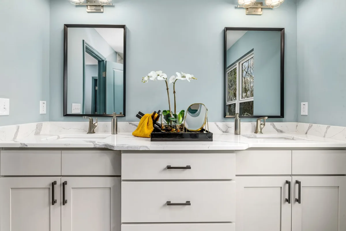 Meuble vasque salle de bain hauteur standard installation moderne