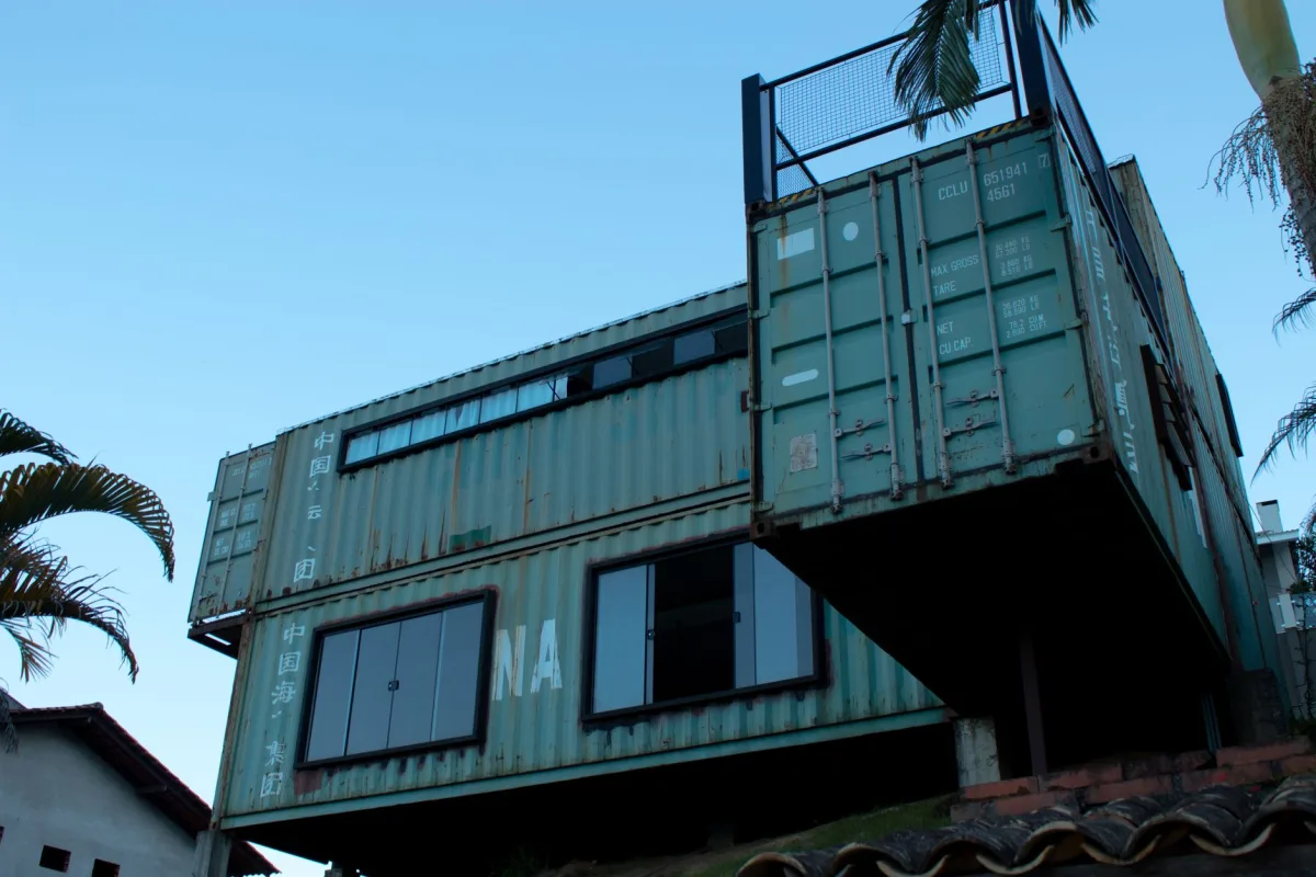 Maison container moderne vue extérieure architecture