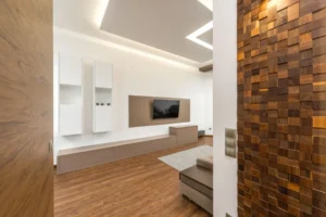 Meuble TV encastrable dans un salon moderne
