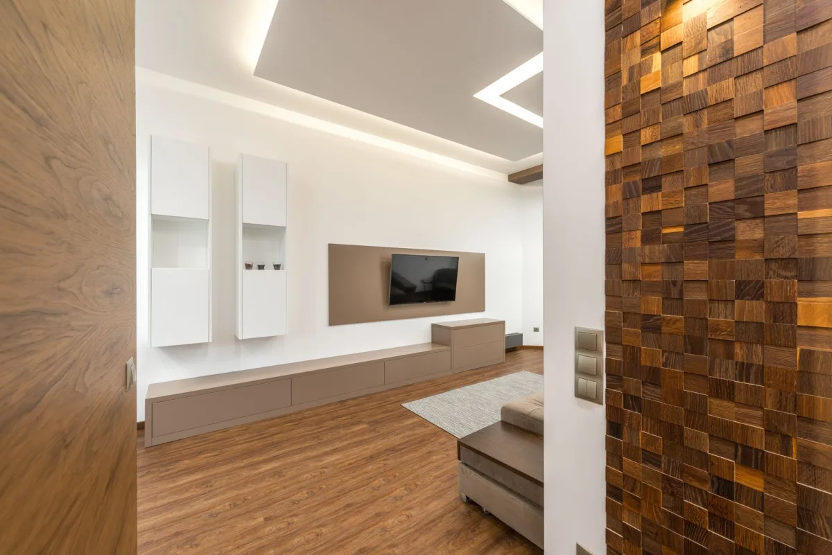 Meuble TV encastrable dans un salon moderne