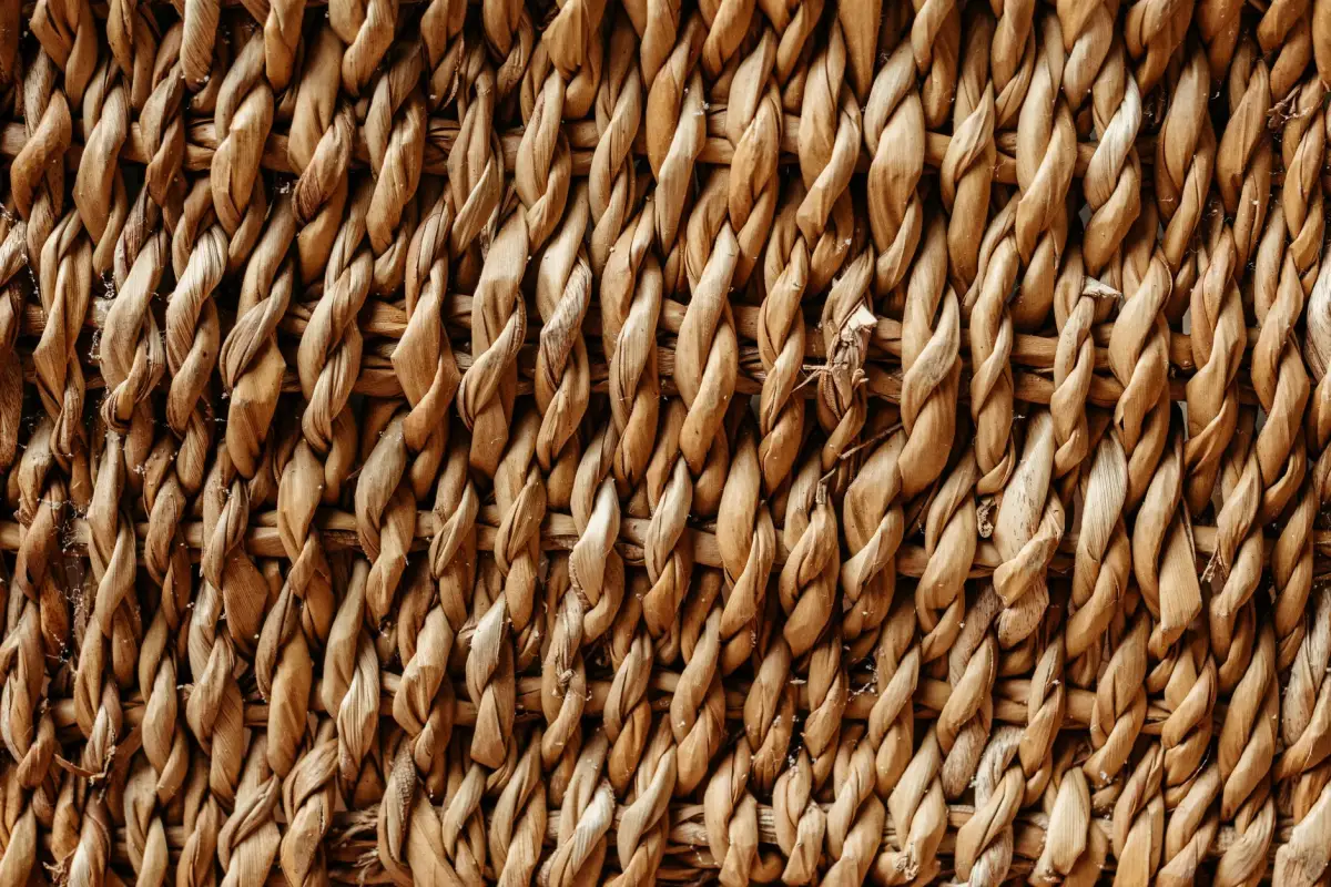 Texture tressée d’un revêtement en fibre naturelle