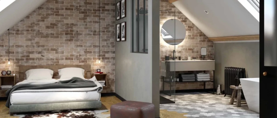 salle de bain ouverte dans chambre