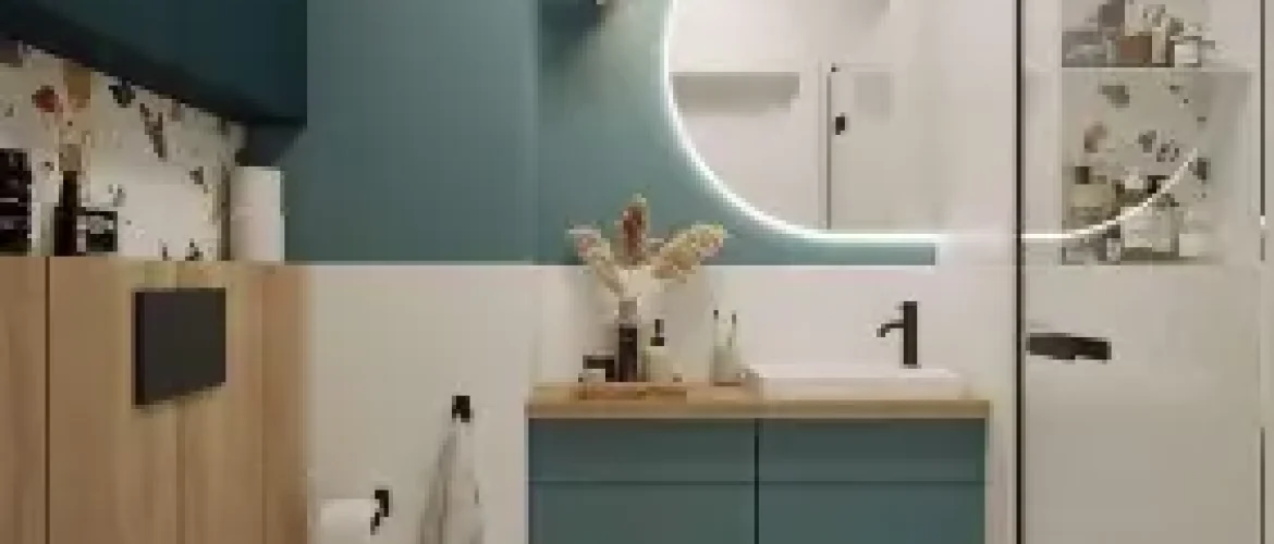 salle de bain en longueur plan