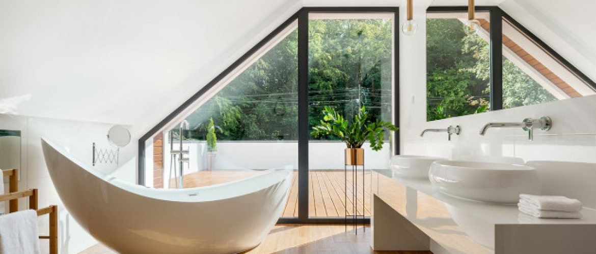 Douche en sous pente